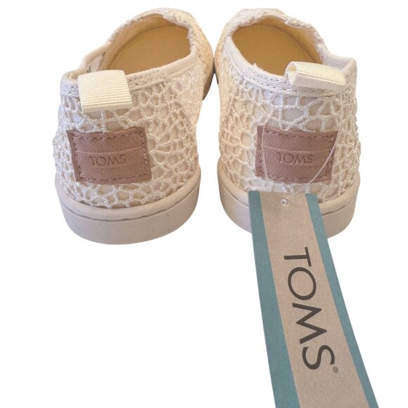 Toms Youth Alpargata Size 3 Natural Moroccan Crochet NWT $60 - Picture 3 of 11